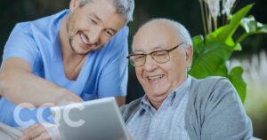 Carer utlising electronic care planning with client
