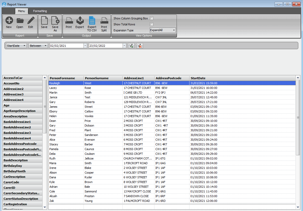 A screenshot of an automated report in IQ:timecard