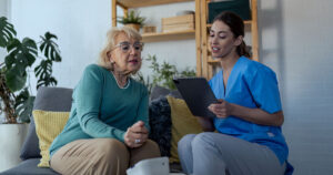 A carer responds quickly to a clients needs