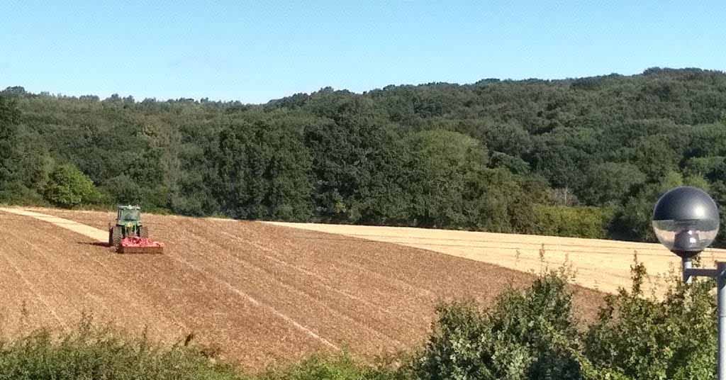 View of fields and farm