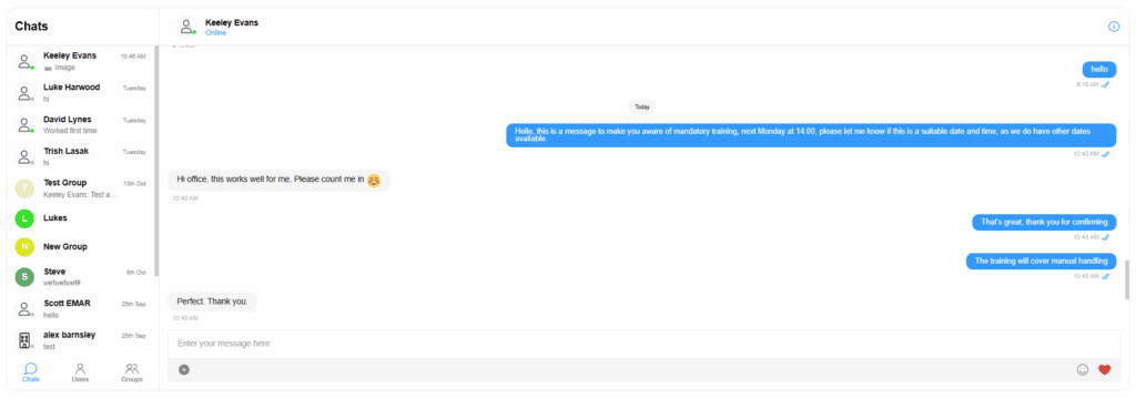 secure communication in care