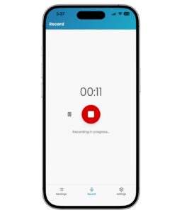 AI care transcripton recording on phone
