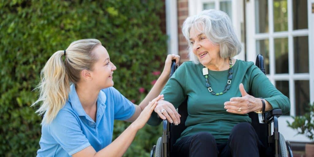 Home support worker providing person-centred care at home
